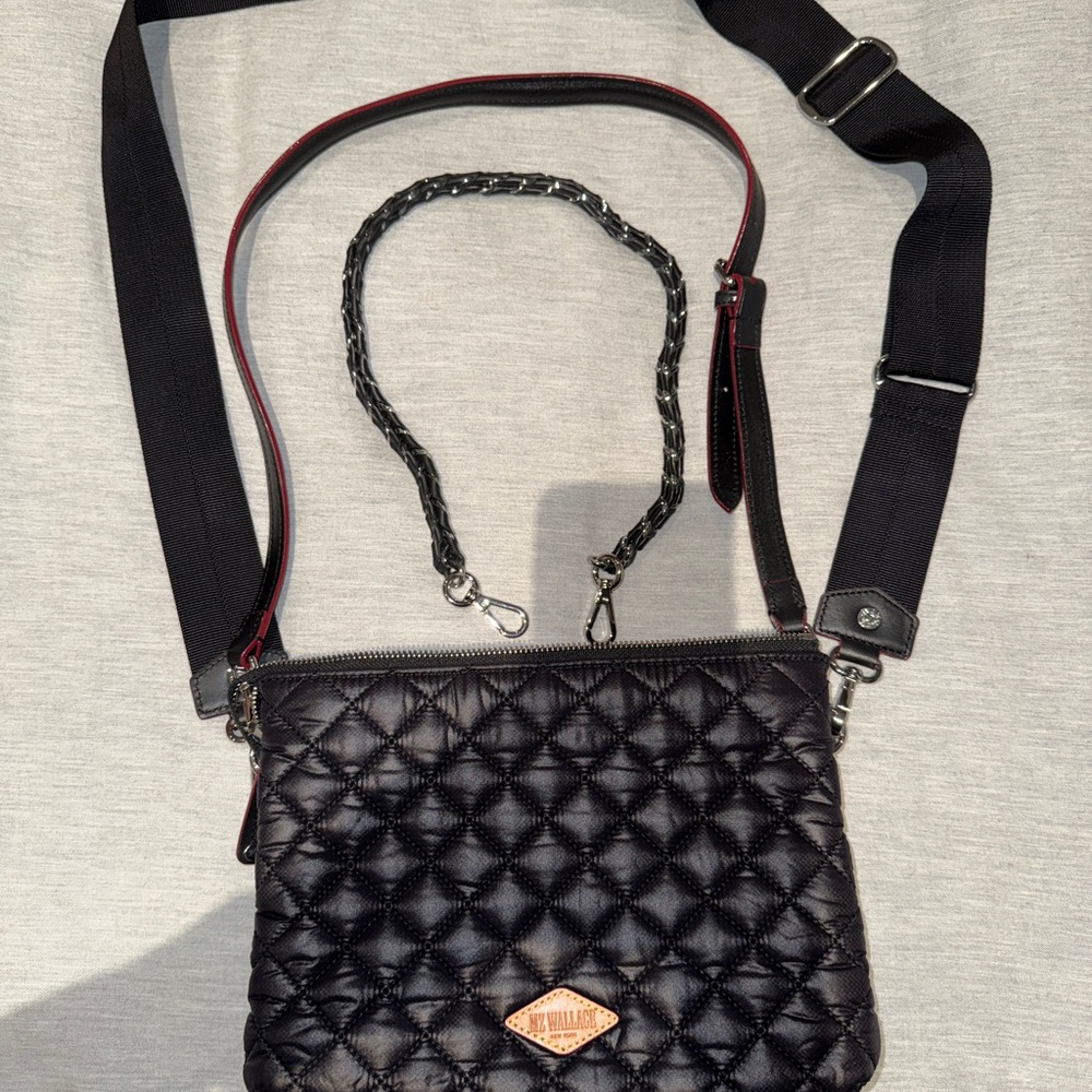 NWT MZ Wallace Crosby Pippa L Black Rec II Quilted Crossbody Bag